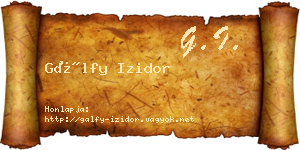 Gálfy Izidor névjegykártya